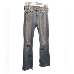 Mother "The Dutchie Ankle" Light Wash Distressed Denim Jeans Sz 27